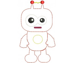 Stickmuster - Roboter Timo Doodle